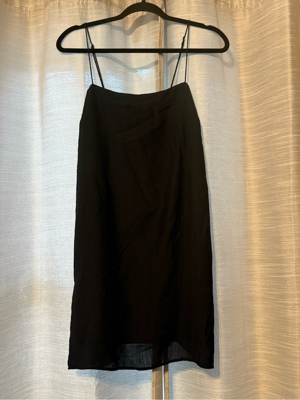 Abercrombie‎ & Fitch Black Spaghetti-Strap Slip Shift Dress Sz M EUC